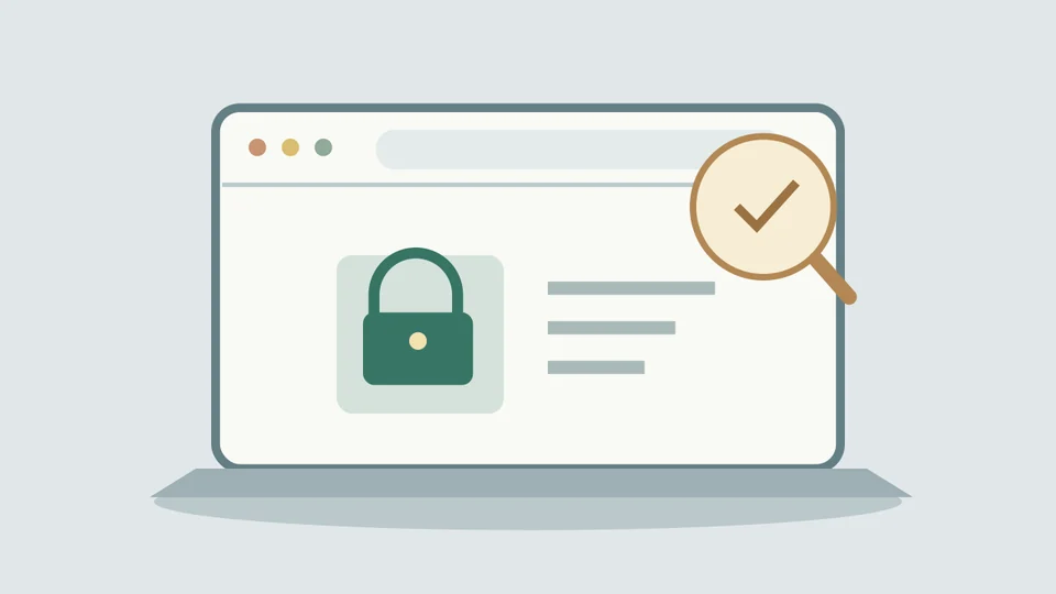 有 HTTPS 就一定是官网吗?主题插画:锁保护连接,身份仍要核对。