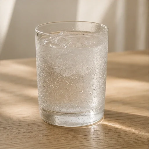 冷饮杯、冰块与杯壁水珠，AI 生成主题示意。